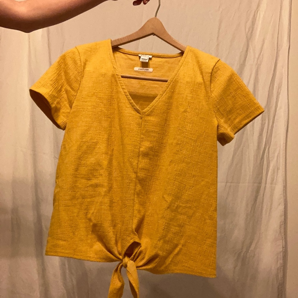 Textured J.Crew Tie-Top V-Neck Top